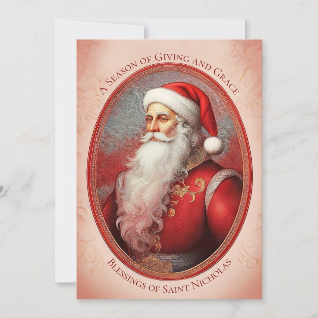 Julkort med Sankte Nikolaus Kort (Framsida)