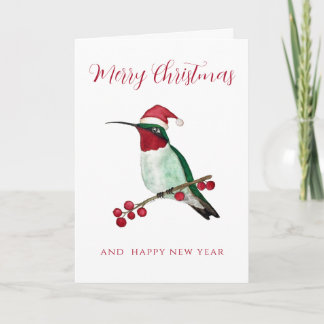 Julkort med Santa Kolibri God Jul Helgkort
