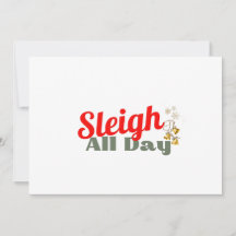 Julkort med Sleigh All Day Rolig Tema