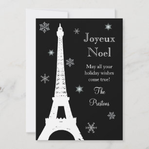 Julkort med snö i Paris