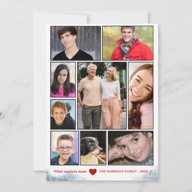 Julkort med snöig collagebild (Framsida)