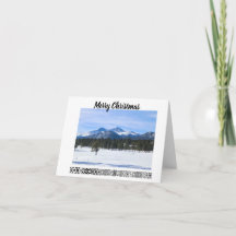 Julkort med snöiga berg