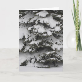 Julkort med snöiga grenar i fälld design helgkort