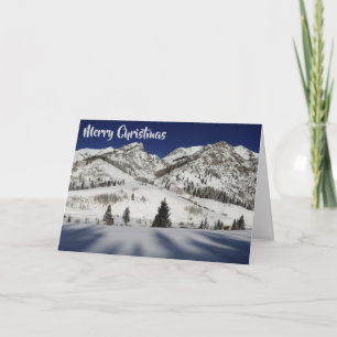 Julkort med Snowy Mountain Winterland Helgkort