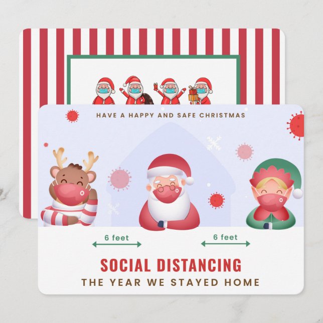 Julkort med social distansering (Fram/baksida)