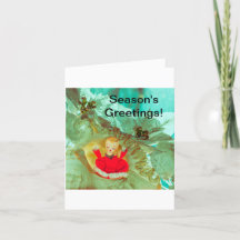 Julkort med söt ängel cherub.