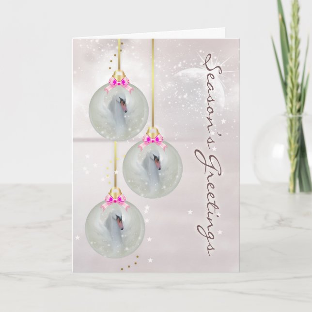 Julkort med Svan - Fantasy Svan Art - Orna Helgkort (Framsida)