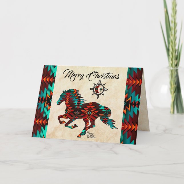 Julkort med sydväst-hästmotiv helgkort (Framsida)