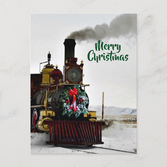 Julkort med tåg helg vykort (Framsida)