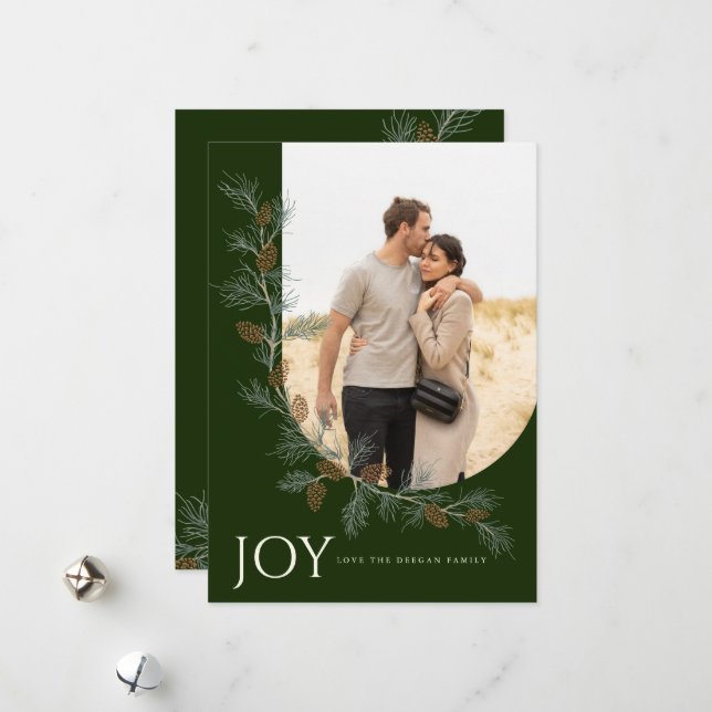 Julkort med tallkottegren, grön vertikal design (Fram/Back In Situ)