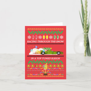 Julkort med tävla bil helgkort