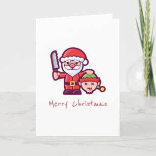 Julkort med Tomte och Alv Helgkort