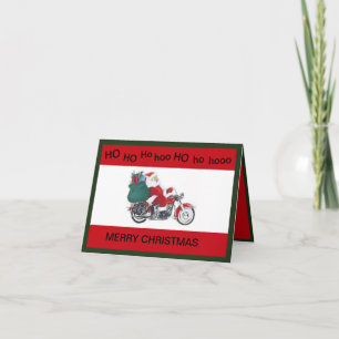 Julkort med Tomte på Motorcykel Kort