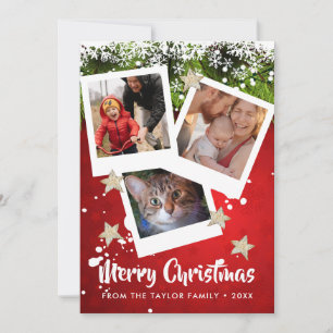Julkort med tre fotokollage - Glad jul