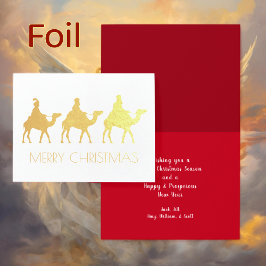 Julkort med tre vise män i folie folierat kort