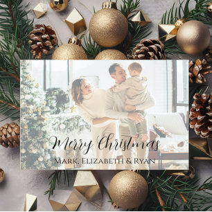 Julkort med urblekt familjefoto