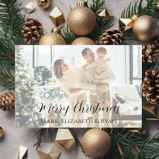 Julkort med urblekt familjefoto