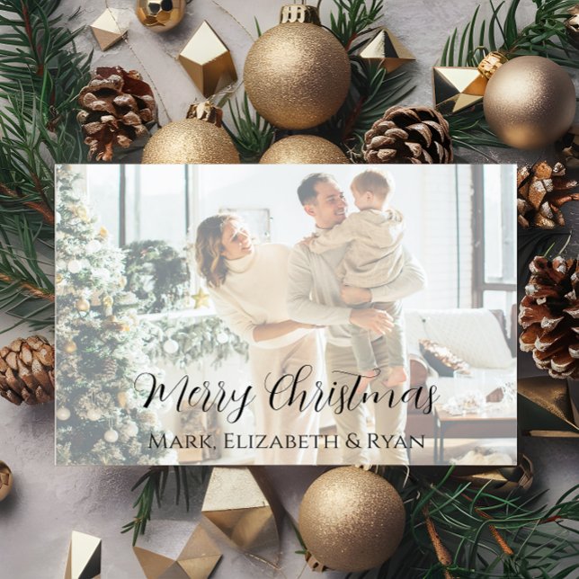 Julkort med urblekt familjefoto (Skapare uppladdad)
