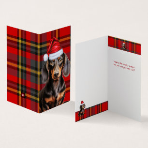 Julkort med utjämnat Dachshund-Helgdag Kort