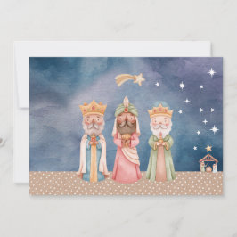 Julkort med vattenfärgen Wise Manar Inbjudningar