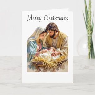 Julkort med vikning för bebisen Jesus Helgkort