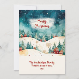 Julkort med vintagefoto från vårt hus