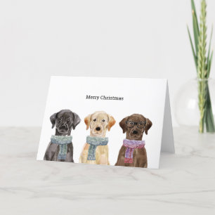 Julkort med Winter Labradors Helgkort