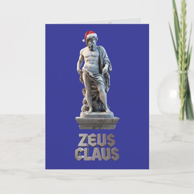 Julkort med Zeus Claus Helgkort (Framsida)