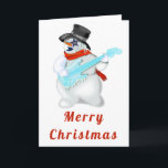 Julkort Musical Snögubbe med Guitar Kort<br><div class="desc">Snögubbe med Guitar - God jul MIGNED-målning</div>
