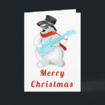 Julkort Musical Snögubbe med Guitar Kort<br><div class="desc">Snögubbe med Guitar - God jul MIGNED-målning</div>