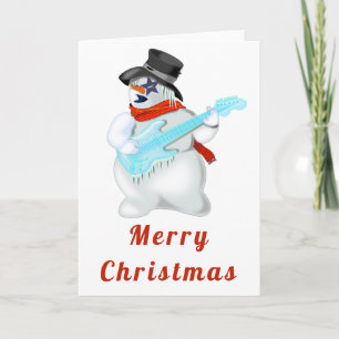 Julkort Musical Snögubbe med Guitar Kort