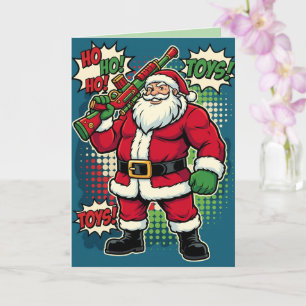 Julkort naughty tomte och lekfull högtid kort