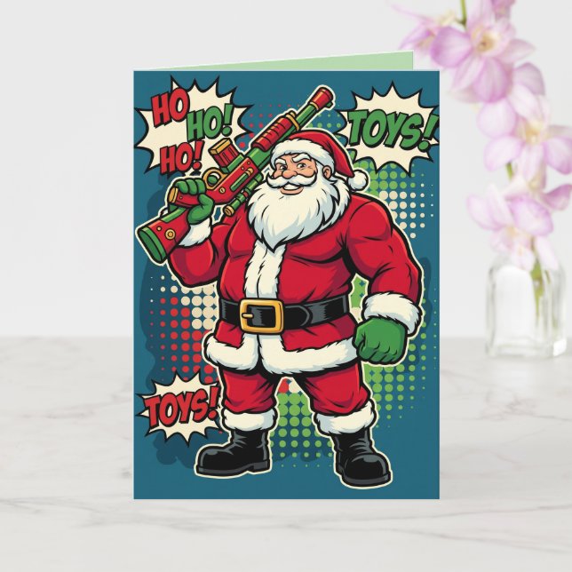 Julkort naughty tomte och lekfull högtid kort (Orkide)
