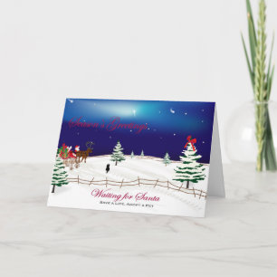 Julkort och dikt "väntande Santa ", Helgkort