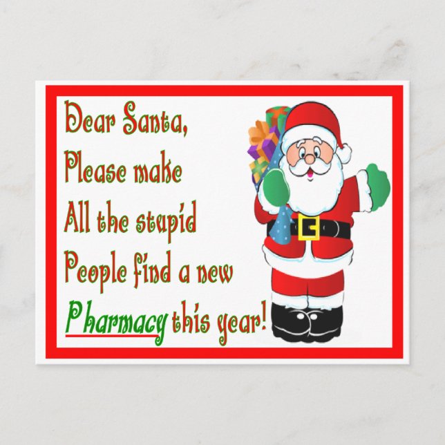 Julkort och gåvor till farmaceut helg vykort (Framsida)