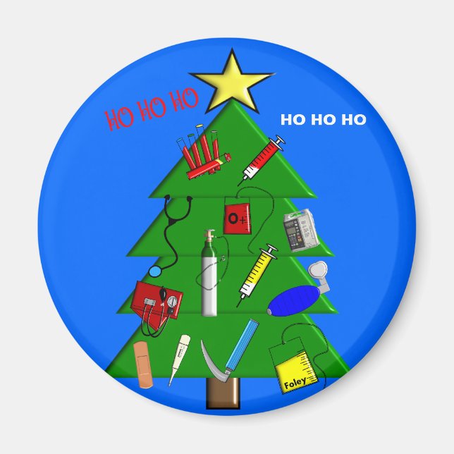 Julkort och gåvor till sjuksköterskor/sjukvårdsper magnet (Framsidan)