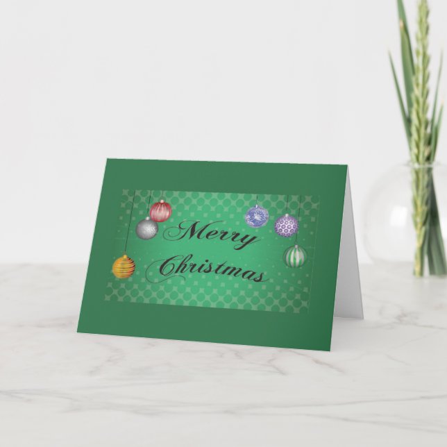 Julkort Ornaments Helgdag Grönt Tack Kort (Framsida)