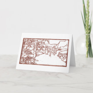 Julkort "på för vägen" helgkort