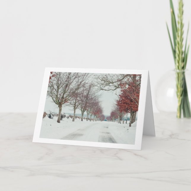Julkort på scen i Cotswold snö Helgkort (Framsida)