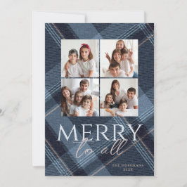 Julkort Photo Merry Navy Gold