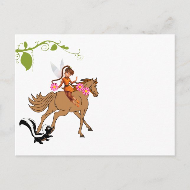 Julkort Postkort Älg Skunk Blommig Vykort (Framsida)