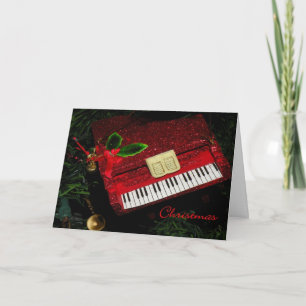 Julkort Röda Glitter Piano Helgkort