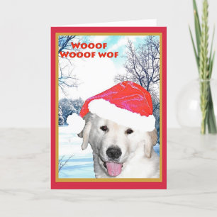 Julkort, roligt Golden Retriever Helgkort