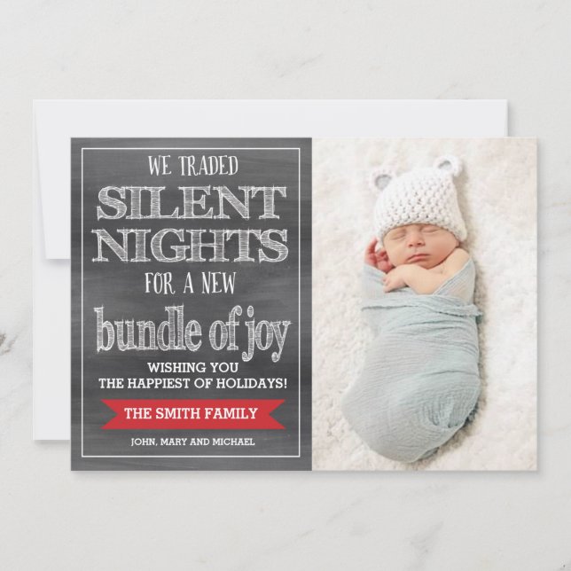 Julkort, roligt, Helgdag fotokort, Baby Julkort (Framsida)