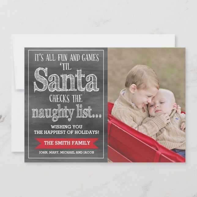 Julkort, roligt, Helgdag-fotokort Julkort (Framsida)