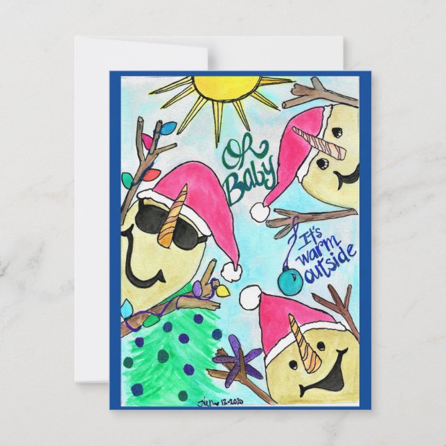 Julkort Sandmännen Baby Det är varmt ute (Framsida)