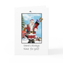 Julkort Santa som leker Golf