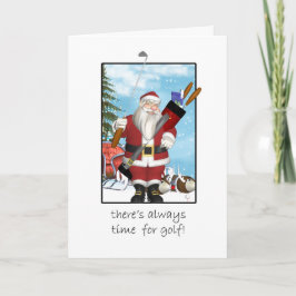 Julkort Santa som leker Golf Helgkort