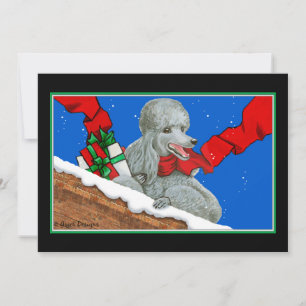 Julkort Silver Pudel / Inbjudan