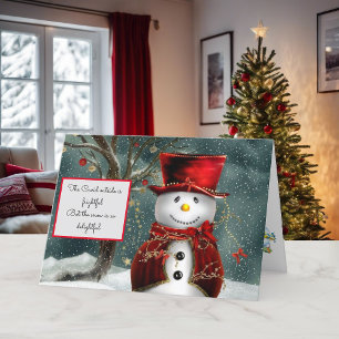 Julkort Snögubbe anpassar foto och Namn Helgkort